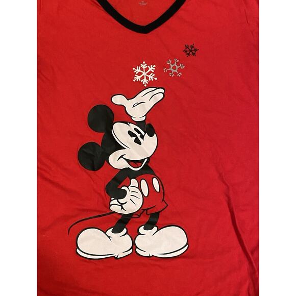 Disney Collection Christmas Winter Mickey Mouse Sleep Shirt XL - Picture 2 of 5